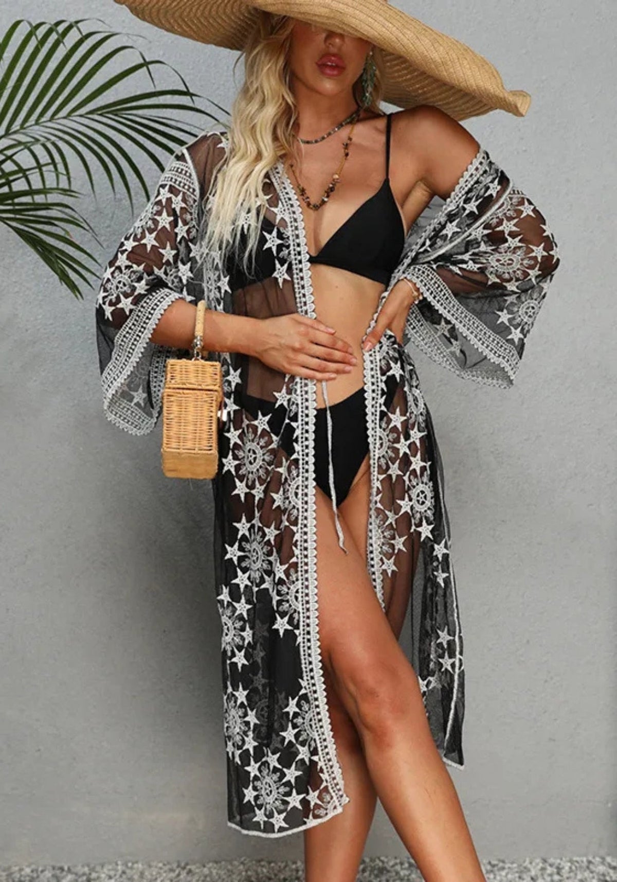 Kimono noir transparent | Constella